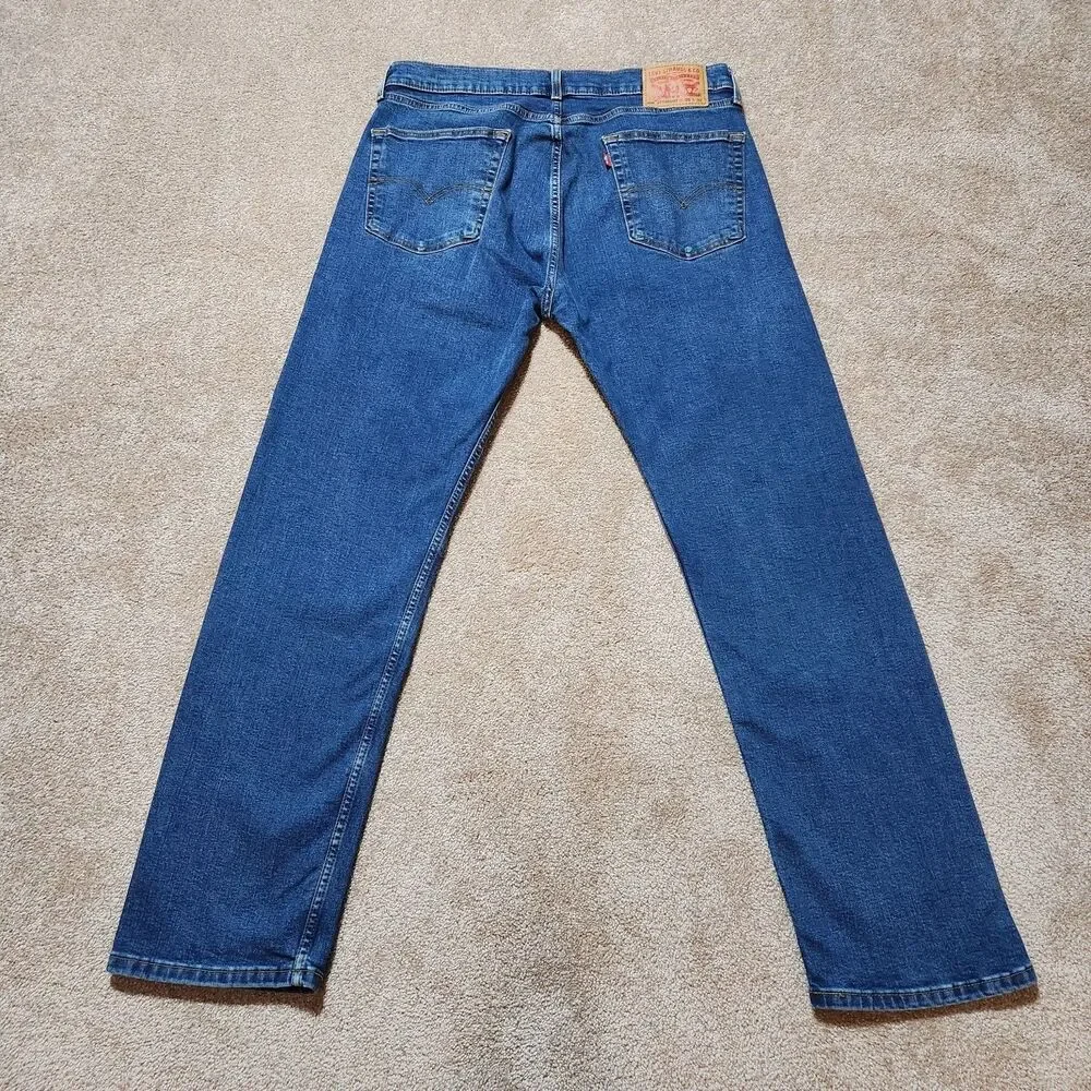 Levi's 506 Jeans Mens 36(35)x30 Straight Leg Blue Denim Medium Wash Stretch